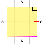 A drawing showing a square with all equal sides.